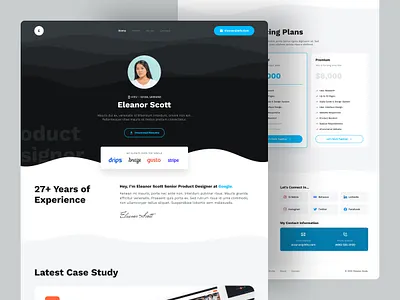 UX Designer Personal Portfolio UI branding clean ui cvresume designerzafor digital template figma figma template homepage html template kevin personal branding personal portfolio portfolio product templatecookie ui ux designer