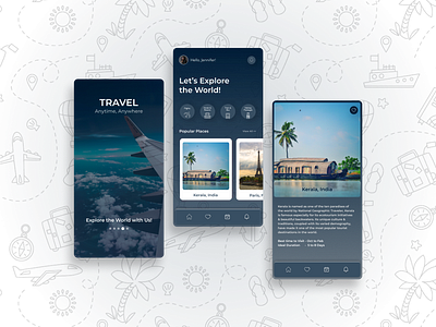 Travel Mobile Application app app design design illustration ui ux