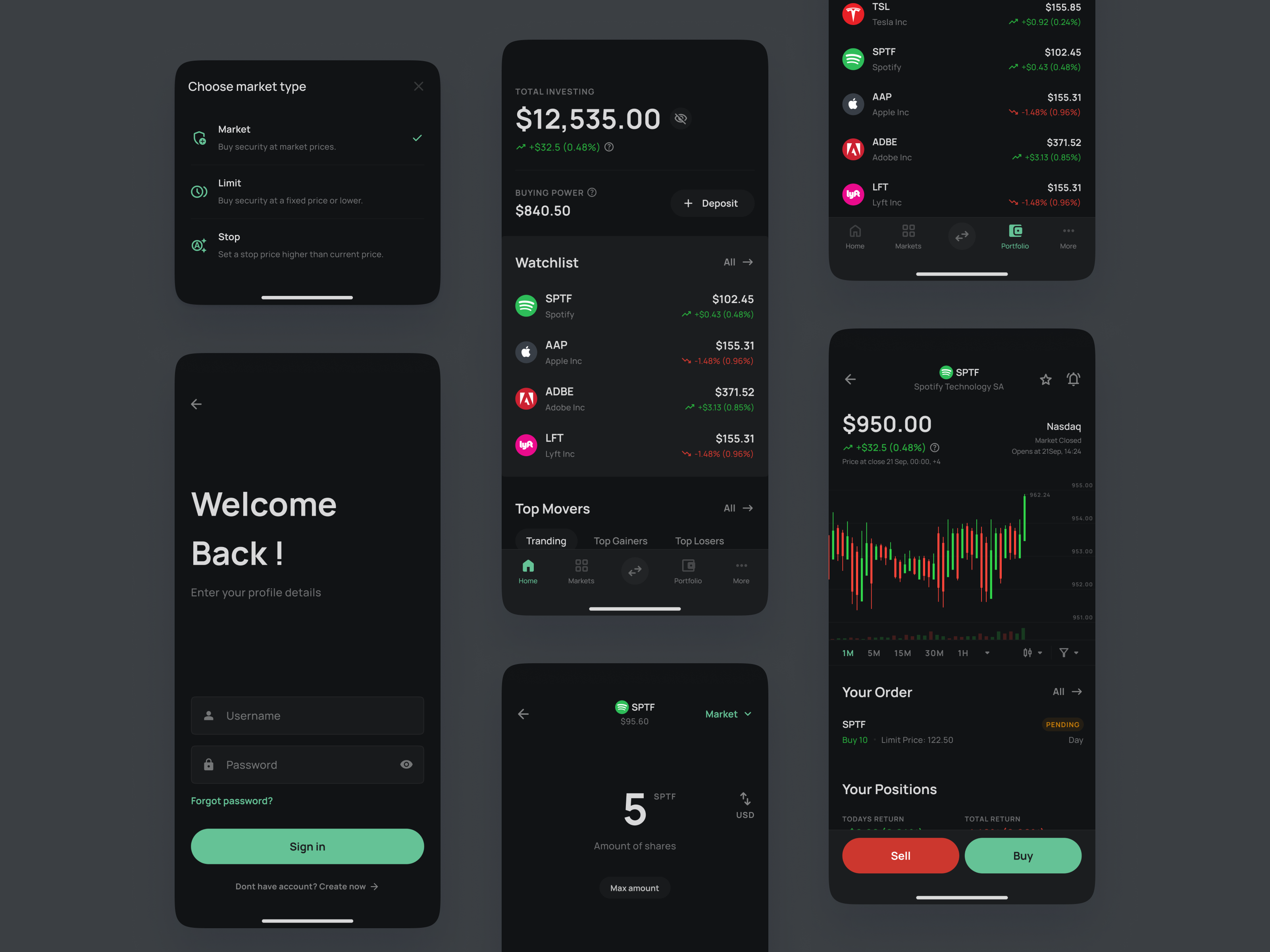 Example of Crypto Trading Web/App Design