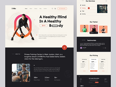Fitness Website Design bodybuilding cardio crossfit exercise fitness club fitness website gym healthy landing page lifestyle muscle nutrition personal trainer popular sport training website design weightloss workout yoga