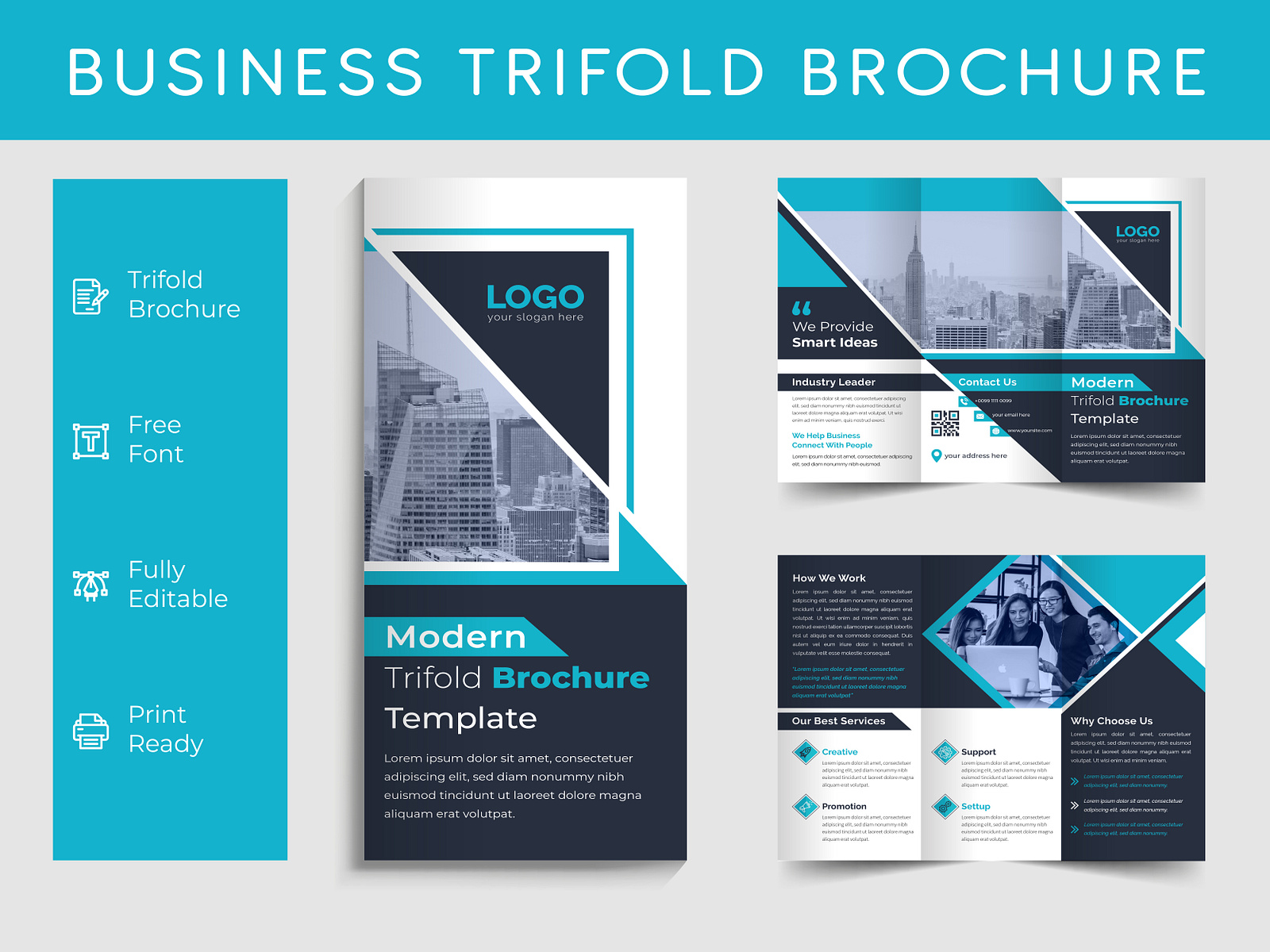 Business Trifold Brochure Template by Masud Parvej on Dribbble