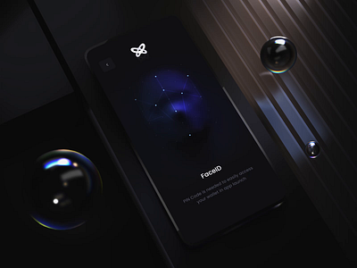 FaceID Animation Concept 3d animation apple concept dark face id faceid interface iphone mobile motion graphics ui ux