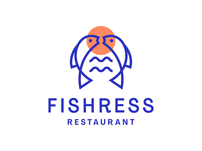Fish restaurant animal branding design fish food icon illustration logo logotype marine mark ocean premium restaurant salmon sardine sea sushi symbol vector