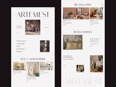 Artemest Website UI blog cart catalog clean design e commerce elegante figma homepage internal page minimal mobile modern responsive design ui uiux user interface ux webdesign website