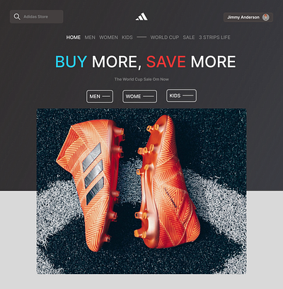 Adidas Website Home Page graphic design ui website wesite ui