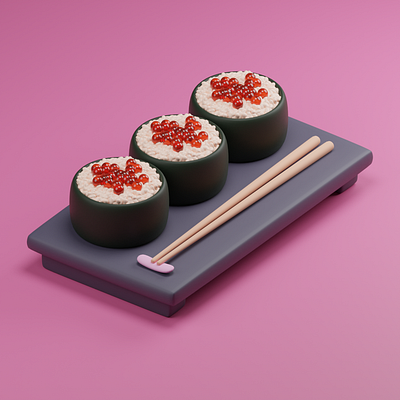 Sushi 🍣~ 3d 3d illustration blender icon illustration sushi