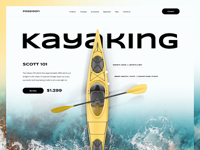 Poseidon Kayaking Website adventure agency clean design ecommerce figma hero homepage kayaking photoshop product sea shop store ui ux web web design