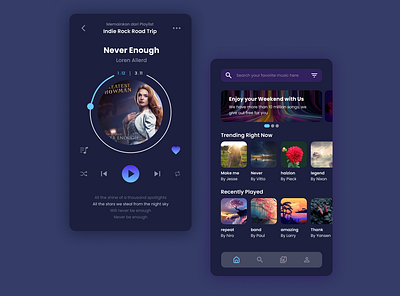 Music Player - Mobile Design 009 app audio audio player dailyui design modern modern app music music player ninth player playlist song ui