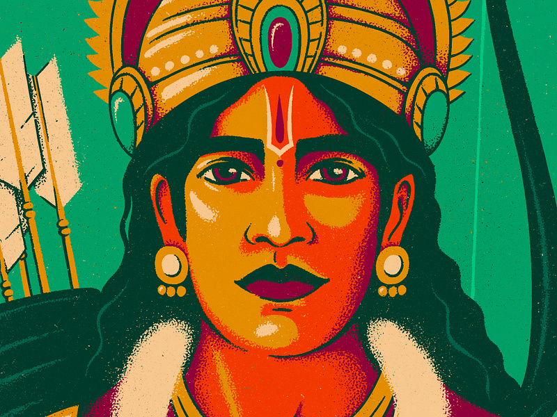RAMAYANA | LAKSHMANA arrow avatar bhagavat gita bow character epic god goddess hindu hippie illustration india jewelry lakshmana mahabharata mystic portrait rama ramayana vishnu