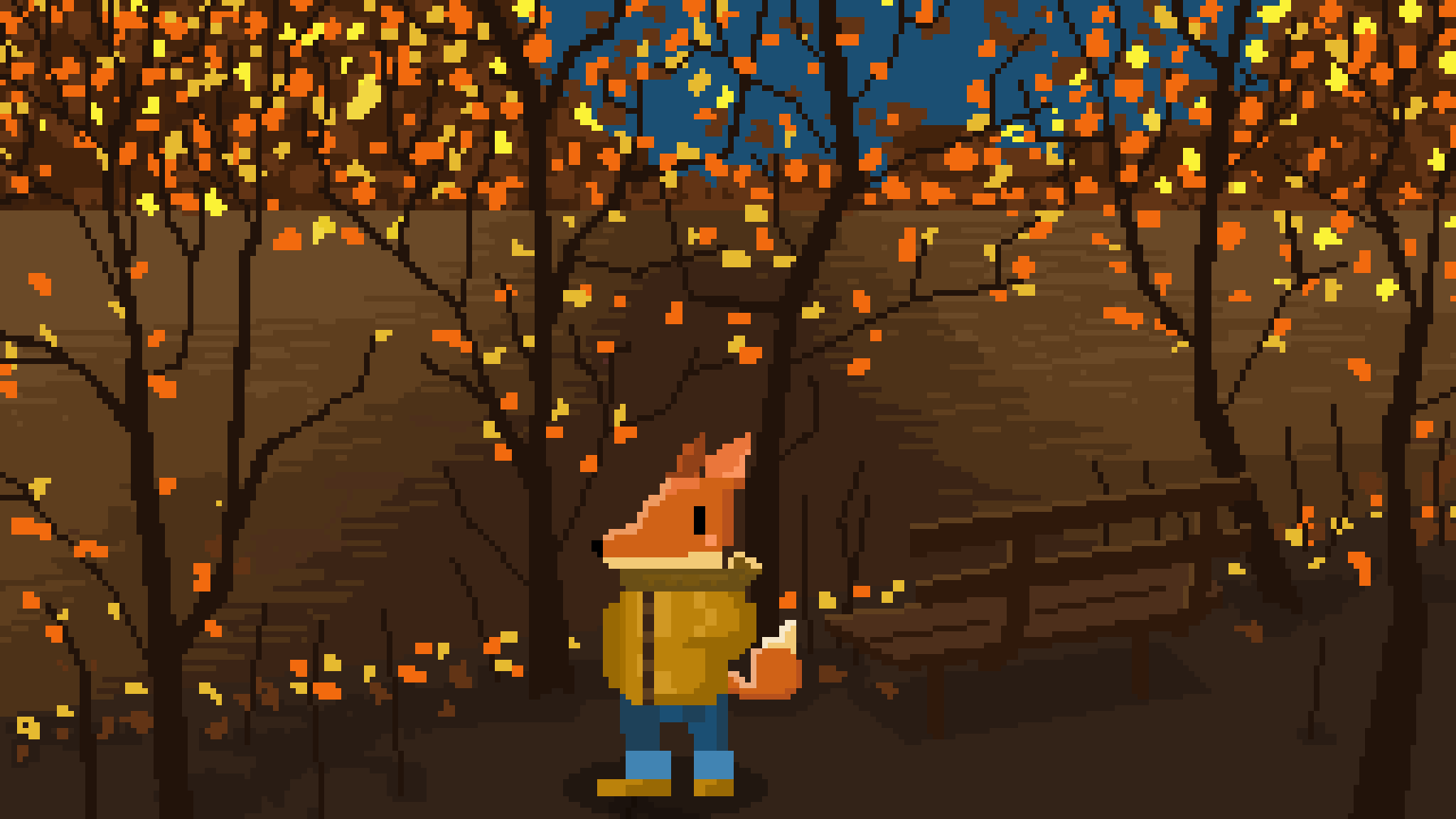 How we met in Autumn | Mr.Romantic Fox [pixel art] alone animation autumn autumn leaves autumn vibe fox fox pixel inlove loney motion graphics nature pixel animation pixel art pixel artwork pixelart