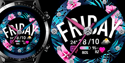 PINKF Watch Face android design huawei illustration