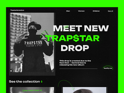 E-commerce trapstar collection acid conversion e commerce ecomerce fashion neon trap vivid web design website