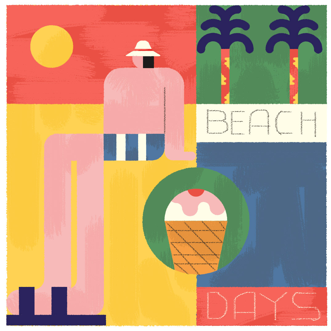 Beach days art beach design fashion fashiondesign icecream illustration paris summer t shirt tee