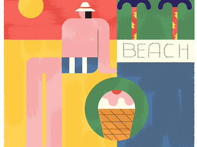 Beach days art beach design fashion fashiondesign icecream illustration paris summer t-shirt tee