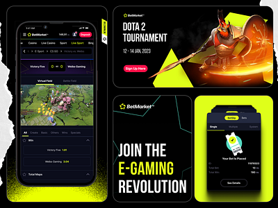 E-Gaming Screen bet betslip betting betting app bingo branding casino dota e gaming gambling gambling app logo mobile sport app ui ux