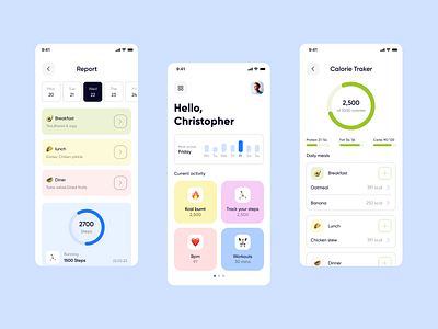Fitness App android app diet fitness health interface ios mobile sport tracker ui ux workout
