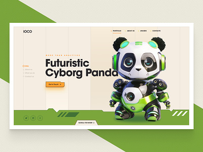 Cyborg Panda - NFT Marketplace Landing Page by Sunhung animation art direction design green ho chi minh city illustration panda sun hung sunhung typography ui uiux viet nam web design