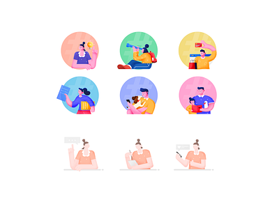 Illustration exercise character clean design illustration ui