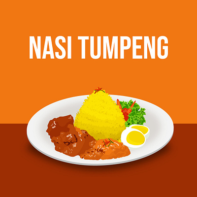 Nasi Tumpeng branding design food good graphic design illustration rice traditional vector yellow