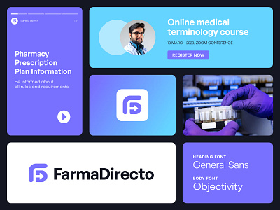 FarmaDirecto - Logo Design and Branding Concept brand assets brand guidelines brand identity branding direct arrow health identity identity design logo logo design logo designer logotype mark media tech digital medical medicine pharmacy smart logo startup branding symbol