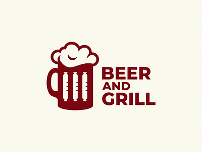 Beer & Greel bbq beer grill logo sausage