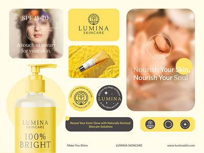 Lumina - Beauty Branding beauty brand brand identity branding design graphic design logo logo design logo mark logodesign mark minimalist logo modern logo skincare symbol typography visual visual design visual identity women