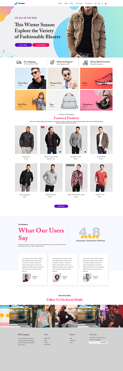 Ecommerce Website UI Design adobe photoshop design graphic design template ui website design website ui