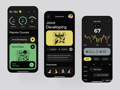 Mobile app for education | courses app clean course courses dashboard design education interface ios learning mobile app study ui ux