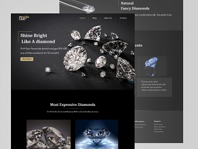 Landing Page / Diamond Home Page UI design diamond landing page figma home page landing page ui ux web app web design web page website