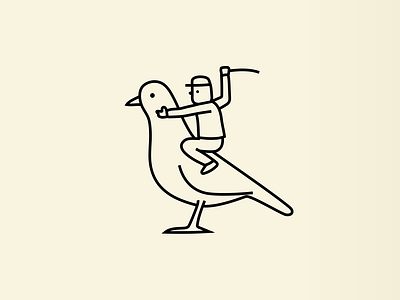 enjoy your pigeons animals avian bird branding cartoon character design dribbble flight illustration jockey pigeon rider