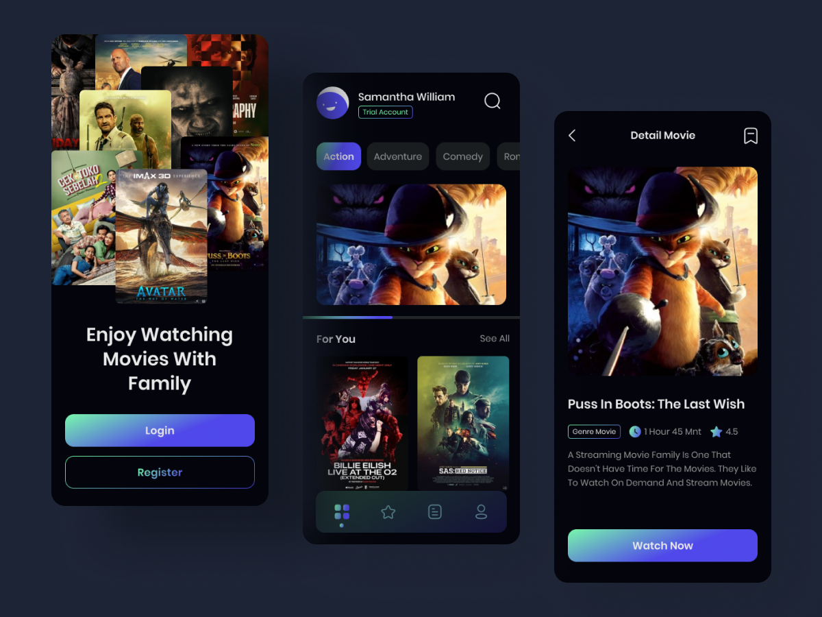 Streaming Movie Mobile App by UI Shuffle on Dribbble