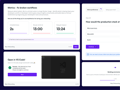 DevZero - Onboarding Components components components ui design system metrics minimal onboarding saas ui design