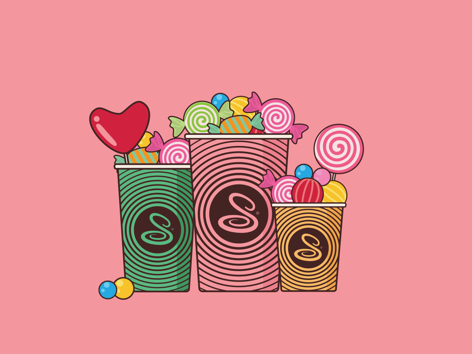Sweet Coffee Cups - SachCaffé aftereffect animation art coffee colorful cup design friend fun gift graphic design heart illustration love monday motion motion graphics short sweet sweets