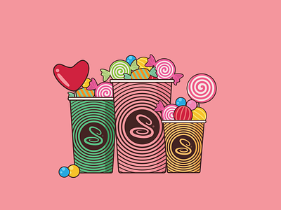 Sweet Coffee Cups - SachCaffé aftereffect animation art coffee colorful cup design friend fun gift graphic design heart illustration love monday motion motion graphics short sweet sweets