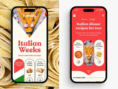 Freshly Grocery App cooking design grocery pasta shopping typo typography ui ux web