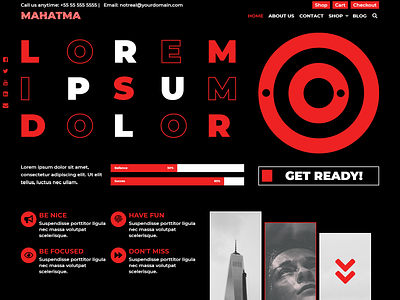 Mahatma WPKoi WordPress Theme app black dark elementor modern portfolio red ring template unique web design webdesign webshop website wordpress