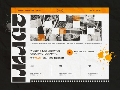 The School of Photography academy bato bato web agency batowebagency concept design landing orange photography school ui uiux user experience user interface ux web web design webdesign website