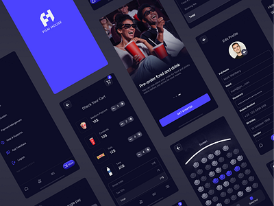 Experience the Magic of FilmHouse - The Must-Have Movie App appdesign cinemaexperience creativeprocess movielovers movietheater productdesign ticketingapp uiuxdesign userexperience visualdesign