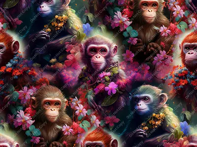 Monkey Seamless Pattern seamless pattern
