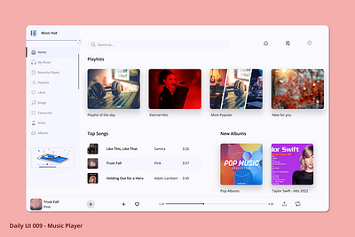 Daily UI 009 dailyui design music music player ui ux web