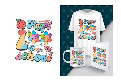 Happy 100 Days of School Quote T Shirt Design 100 100 days 100 days of school best t shirt design graphic design t shirt t shirt design