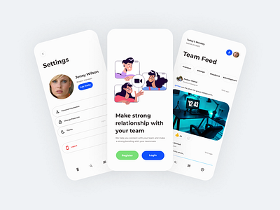 Product Team Collaboration App a animation graphic design illustration mobile app typography ui ux