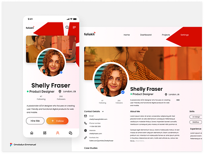 User Portfolio Profile app daily ui design figma ui user profile ux