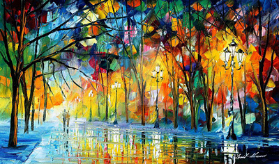 FIRST SNOW 2 — oil painting on canvas leonidafremov