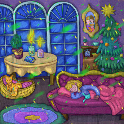 Christmas Night 2d animation art background blue branding character children christmas design digital enviroment girl graphic design illustration logo motion graphics ui