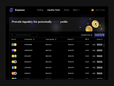 Liquidity Pools design ui ux