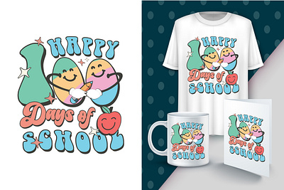 Happy 100 Days of School Quote T Shirt Design 100 100 days 100 days school best t shirt design graphic design illustration t shirt t shirt design ui