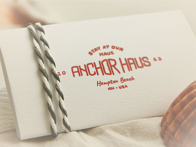Anchor Haus airbnb beach home brand identity card envelope font hand lettering identity design identity system letterhead lettering logo design mockup retro stationery stationery design type typography vacation rental vintage