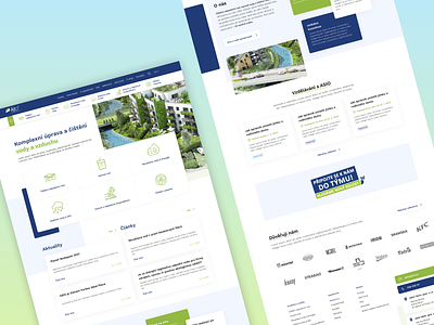 Asio.cz blue colors company design flat green homepage landing page landingpage light page ui ux design web webdesign website