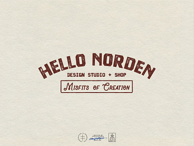 Hello Norden biker brand identity branding distressed ecommerce edgy font furniture hand lettering home decor illustrator lettering logo logo design minnesota shop type typography vintage visual identity